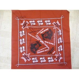 Vintage Willie Nelson Tour Bandana Handkerchief Country Music Western